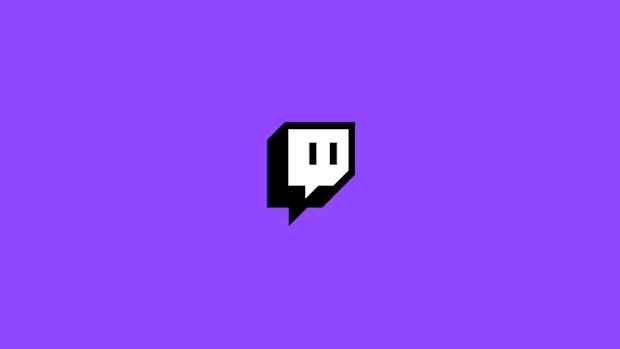 Twitch Logo on Blue Background.